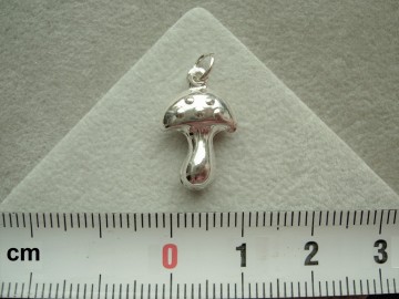 Zilveren paddestoel hanger bedel