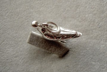 Zilveren duif / postduif hanger groot