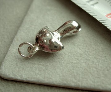 Zilveren paddestoel hanger bedel