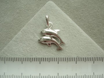 Zilveren dolfijntjes hanger