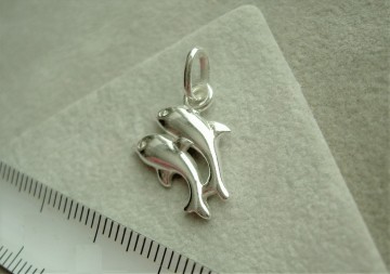 Zilveren dolfijntjes hanger