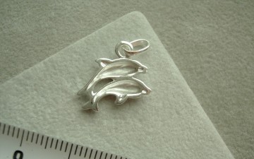 Zilveren dolfijntjes hanger