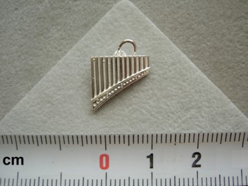 Zilveren panfluit hanger