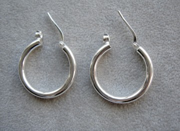 Zilveren oorringen 20 mm, 2,5 mm ronde buis