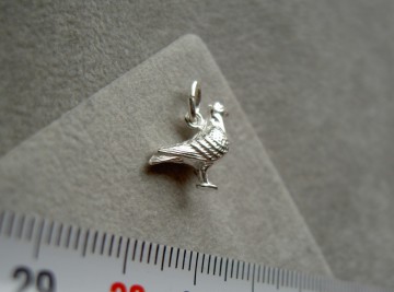 Zilveren duif / postduif / vogel hanger (klein)