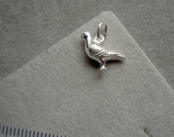 Zilveren duif / postduif / vogel hanger (klein)