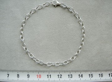 Zilveren schakelarmbandje (lengte aanpasbaar) dames