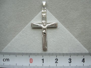 Zilveren kruis + corpus 31mm heren hanger