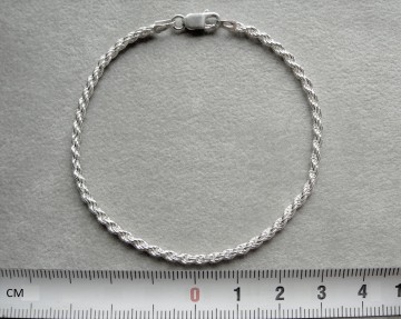 Zilveren dames armbandje 19 cm - 2.5 mm Koord schakel