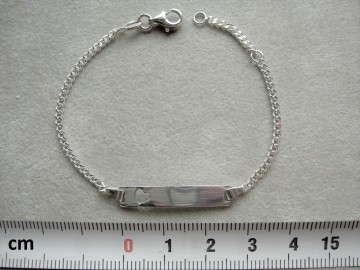 Zilveren graveerarmbandje 14-16 cm Hartje