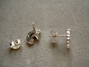 Zilveren eenhoorn / paard oorbellen