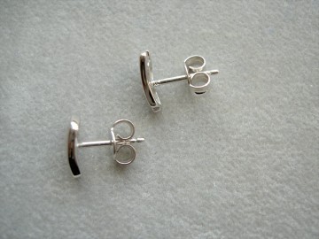 Zilveren dames oorbellen mat/gepolijst