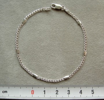 Zilveren Schakelarmbandje 19cm Gourmet-plaatje