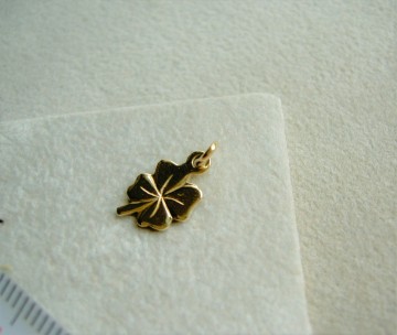 Gouden klavertje vier (12 mm) hangertje