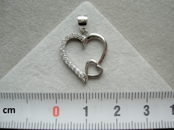 Zilveren hart hanger 17mm