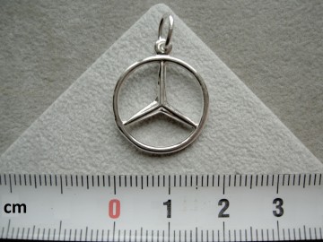 Zilveren Mercedes ster auto hanger