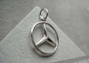Zilveren Mercedes ster auto hanger