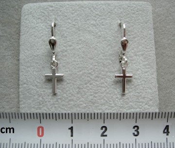 Zilveren kruis hangertjes oorbellen kruisjes