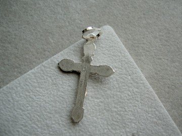 Zilveren kruis + corpus 27 mm hanger