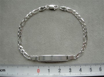 Zilveren Plaatarmbandje Dames 19cm figaro
