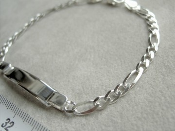 Zilveren Plaatarmbandje Dames 19cm figaro