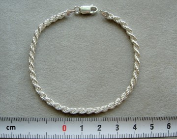 Zilveren dames armbandje 19 cm - 3.5 mm Koord schakel