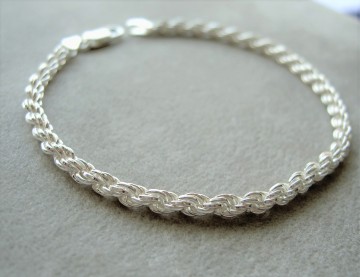 Zilveren dames armbandje 19 cm - 3.5 mm Koord schakel