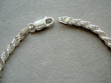 Zilveren dames armbandje 19 cm - 3.5 mm Koord schakel