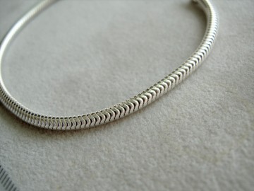 Zilveren armband 3mm slang, 19 cm