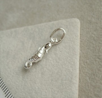 Zilveren zeepaardje hanger (13mm)
