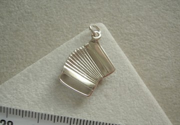 Zilveren accordeon KNOPPEN hanger groot