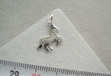 Zilveren paard 14 mm hanger