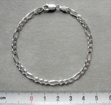 Zilveren figaro armband 19 cm - 4mm breed