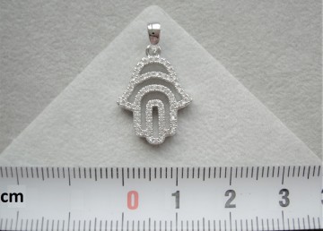 Zilveren Fatima hand hanger