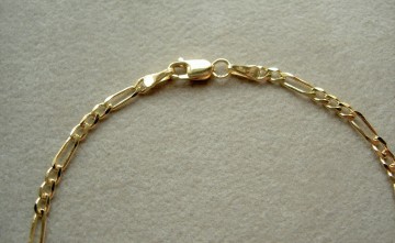 Gouden figaro dames armbandje, 19 cm, 2.5mm.