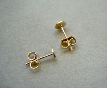 Gouden oorbellen 5mm rond / plat