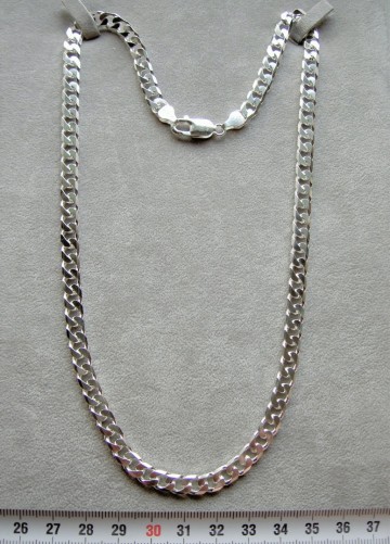 Zilveren halsketting 6 mm - 50 cm heren geslepen gourmet