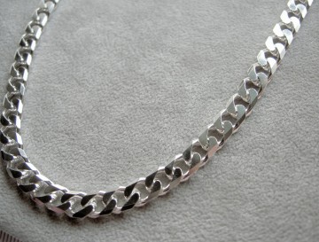 Zilveren halsketting 6 mm - 50 cm heren geslepen gourmet