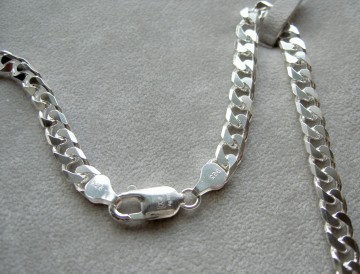 Zilveren halsketting 6 mm - 50 cm heren geslepen gourmet