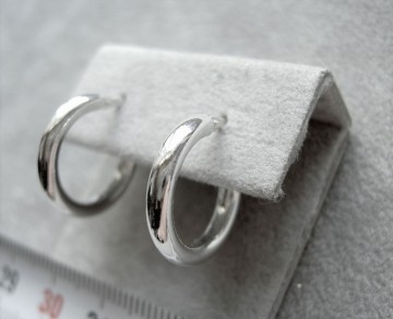 Zilveren oorringen 16 mm, 2,5 mm ronde buis