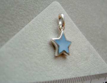 Zilveren blauwe ster hanger