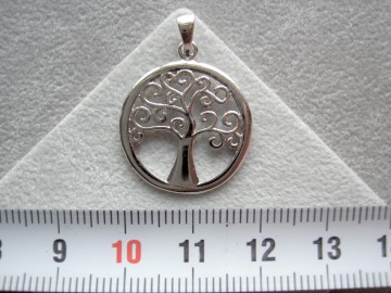 Zilveren 20mm levensboom hanger