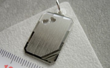 Zilveren graveerplaatje rechthoek 21x16 mm Hartjes