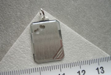 Zilveren graveerplaatje rechthoek 21x16 mm Hartjes