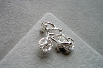 Zilveren crossfiets hanger fiets