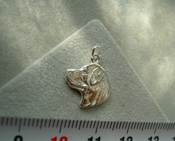 Zilveren rottweiler hanger