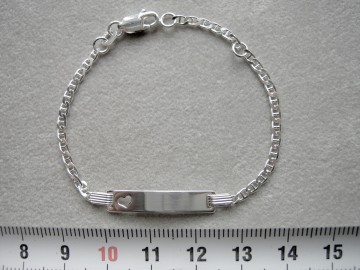 Zilveren graveerarmbandje 13-15 cm Hart