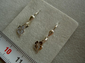 Zilveren oorhangertjes klavertjes