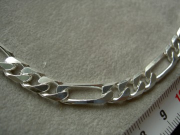 Zilveren halsketting 50 cm - 6.8 mm Heren Figaro