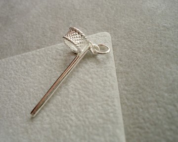 Zilveren korfbal paal hanger